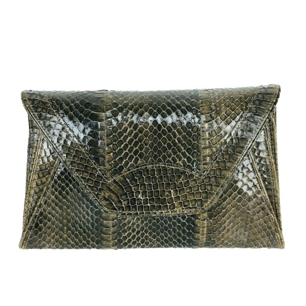 Vintage Genuine Snakeskin Leather Envelope Crossbody Clutch Purse Handbag